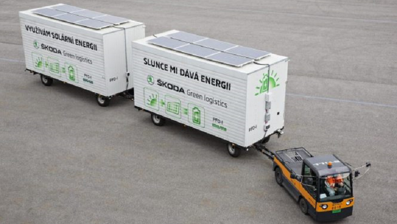 Skoda установила солнечные батареи на свои тягачи