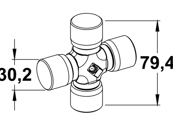 Крестовина 30,2х80 мм. (30,2х79,4 мм), аналог Bondioli & Pavesi G5 4120G0012