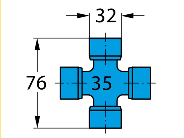 Крестовина 32х76 мм., W2400, 32 категория.