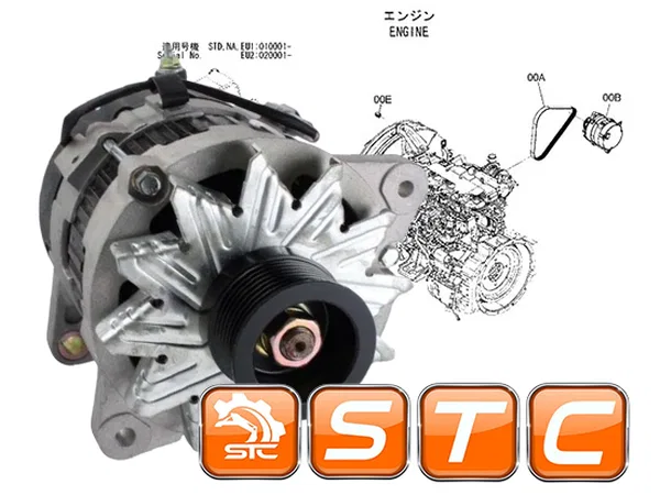 HITACHI Генератор для двигателя Isuzu 4JJ1 экскаваторов Hitachi ZX110-3, ZX120-3, ZX160LC-3, ZX180LC-3, ZX140W-3