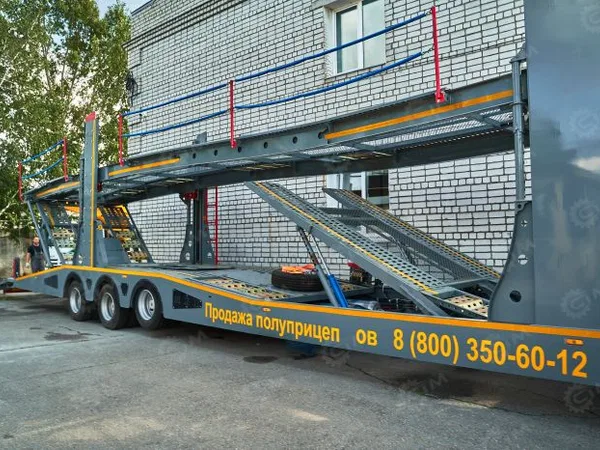 Полуприцеп автовоз на 9 автомобилей LUXUDA LZC9407BG 3 оси SAF (пневмоподвеска, ленивая передняя ось)