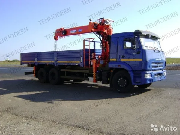 Бортовой грузовик с КМУ КамАЗ 65117 с КМУ Kanglim-1256GII