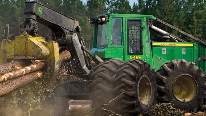 Трелёвочный трактор John Deere 648L