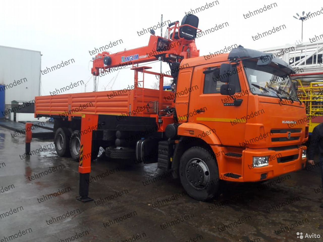 Бортовой грузовик с КМУ КамАЗ 65115 с КМУ Kanglim-1256GII