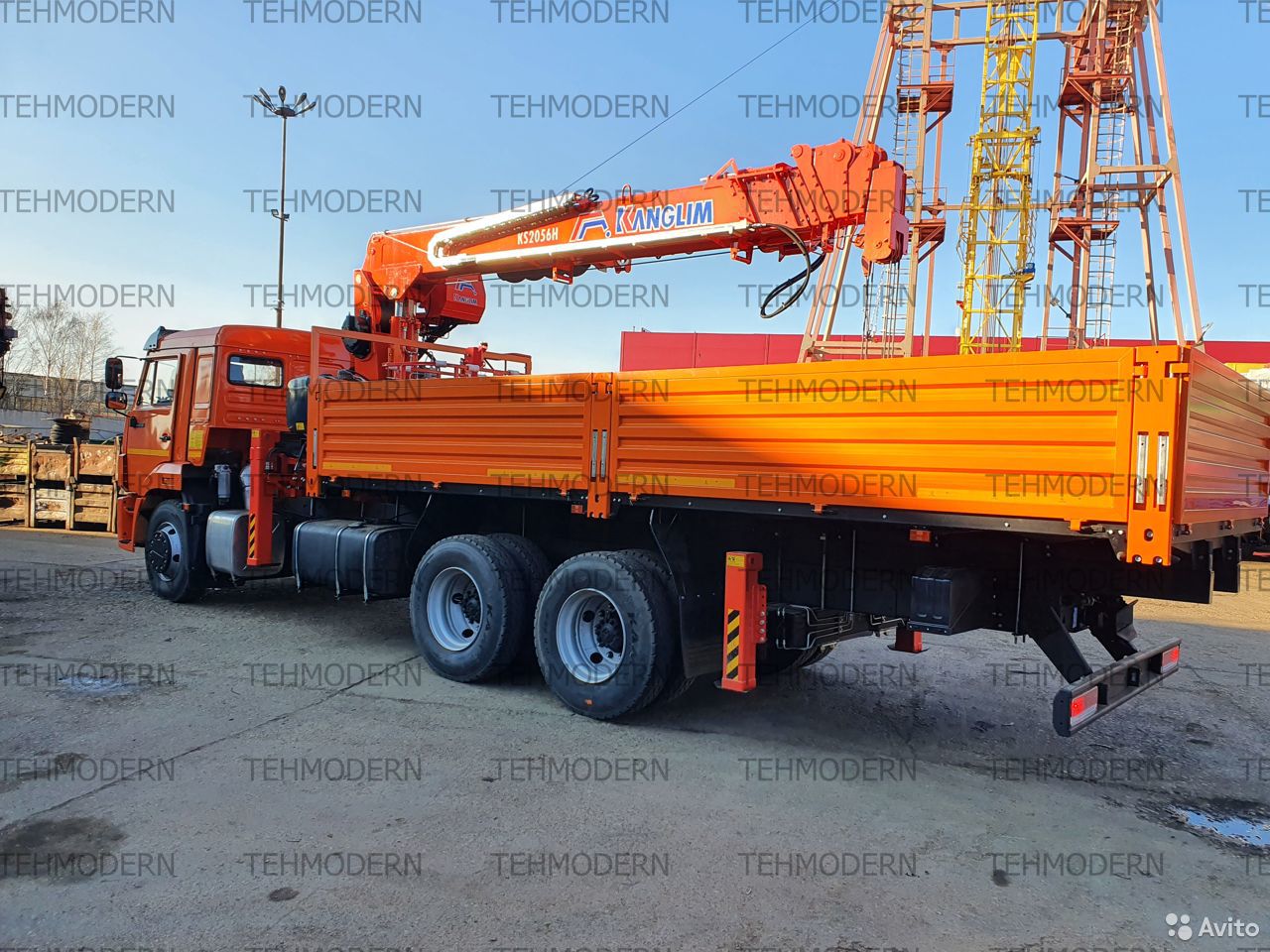 Бортовой грузовик с КМУ КамАЗ 65115 с КМУ Kanglim KS2056