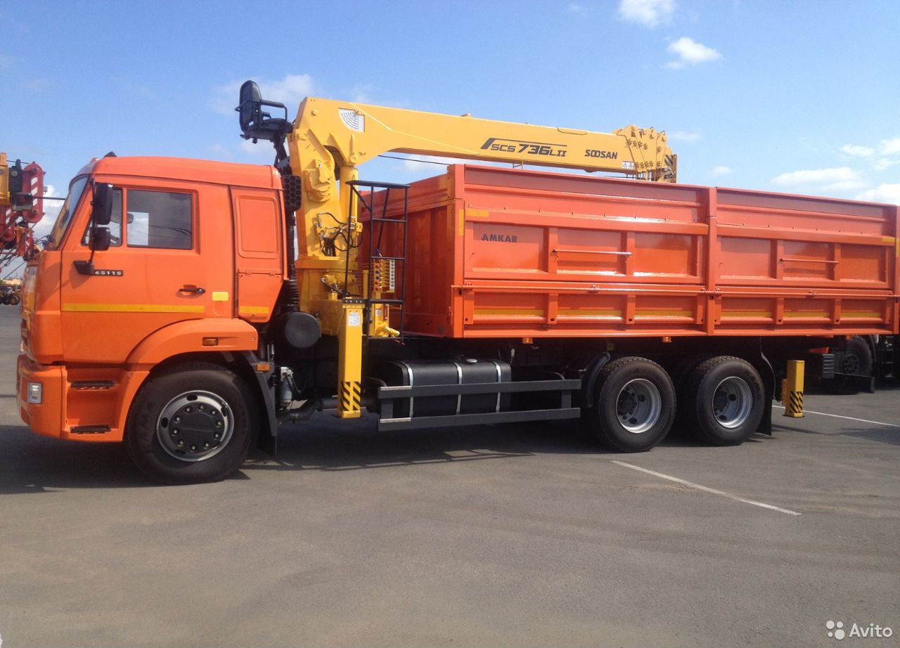 Бортовой грузовик с КМУ КамАЗ 65115-773094-42 с КМУ Soosan SCS736LII Top